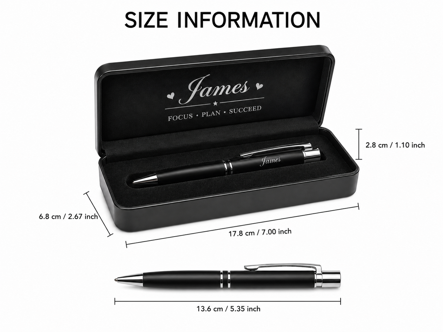 Engraved Executive Metal Pen in Luxury Gift Box – Personalized Name Pen