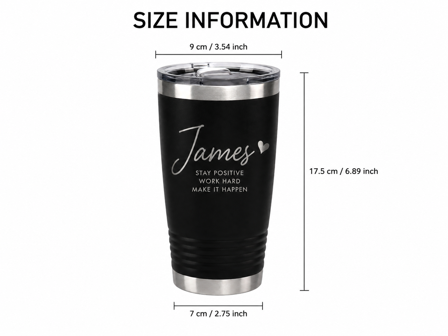 Personalized Stainless Steel Tumbler – Custom Engraved Name Insulated Cup