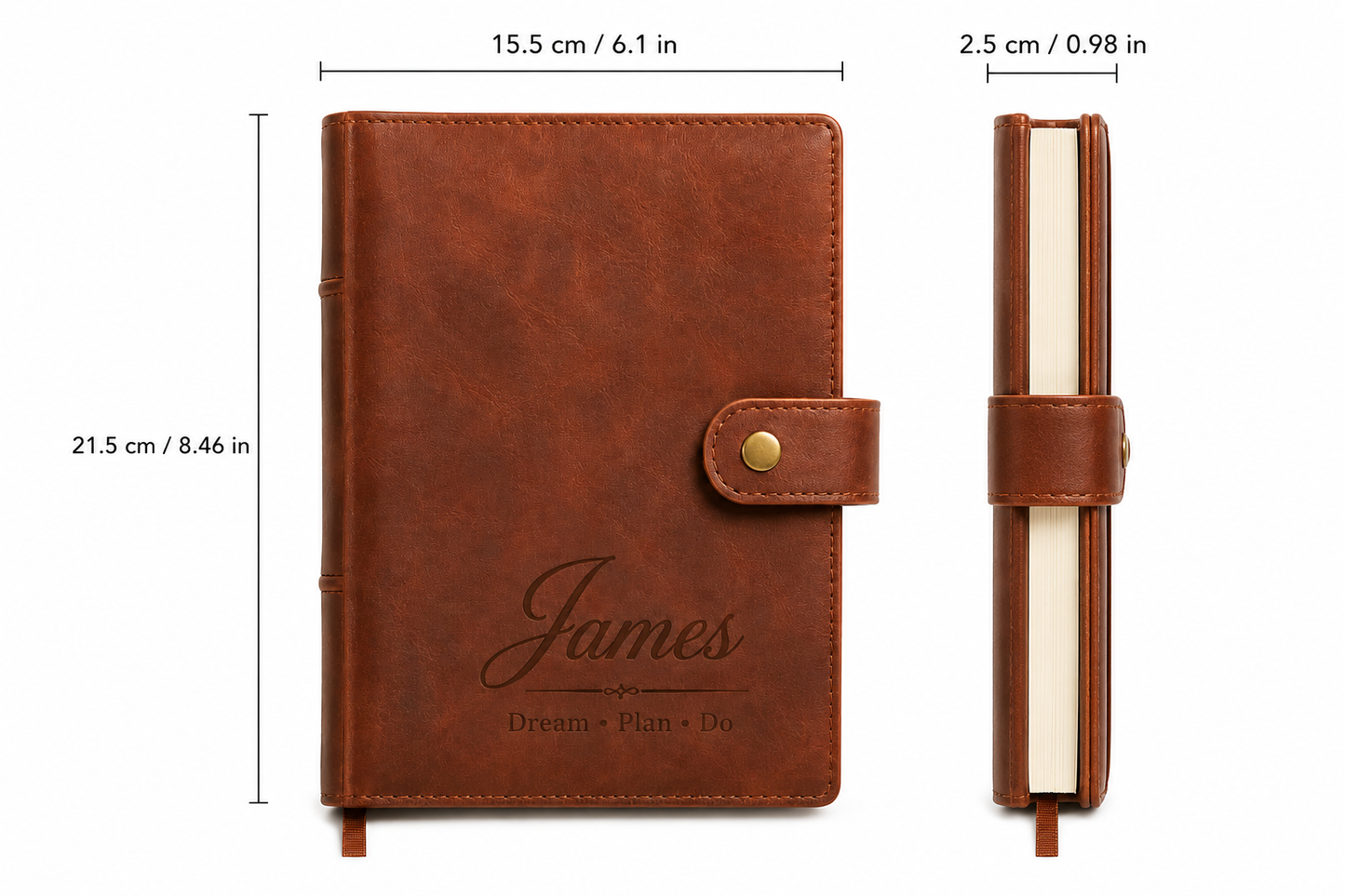 Personalized Leather Journal – Custom Engraved Notebook for Writing & Planning