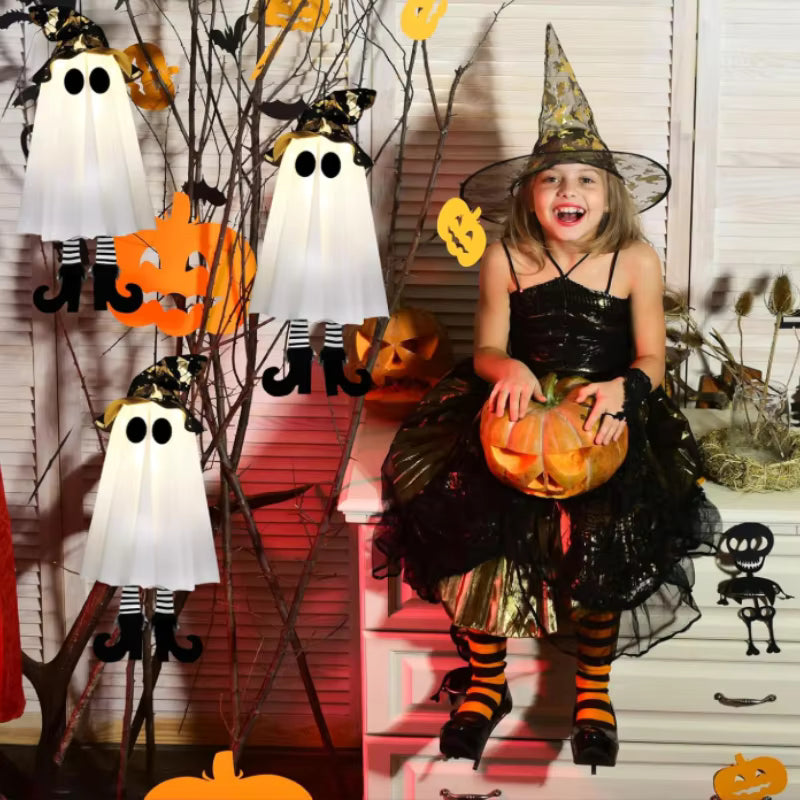 1/3pcs Halloween LED Light Up Witch Ghost Hanging Horror Ornaments Lamp for Home Outdoor / indoor