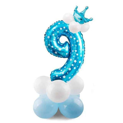 17pcs Birthday Number Balloon Set 32 Inch Foil Helium Decor Boy Girl