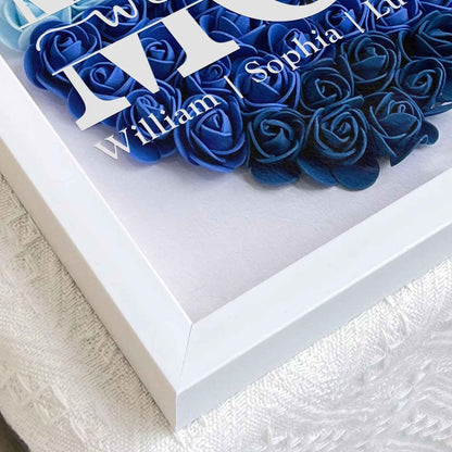 Personalized Flower Shadow Box Gift for Mum – Custom Framed Keepsake