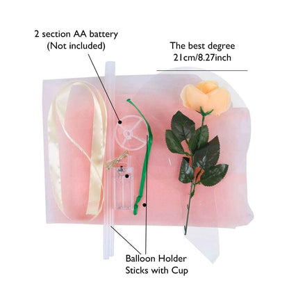 LED Rose Balloon Bouquet Luminous Bobo Ball Valentine Birthday Gift DIY Kit