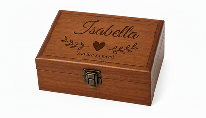 Personalized Wooden Keepsake Box – Custom Engraved Jewelry & Memory Storage