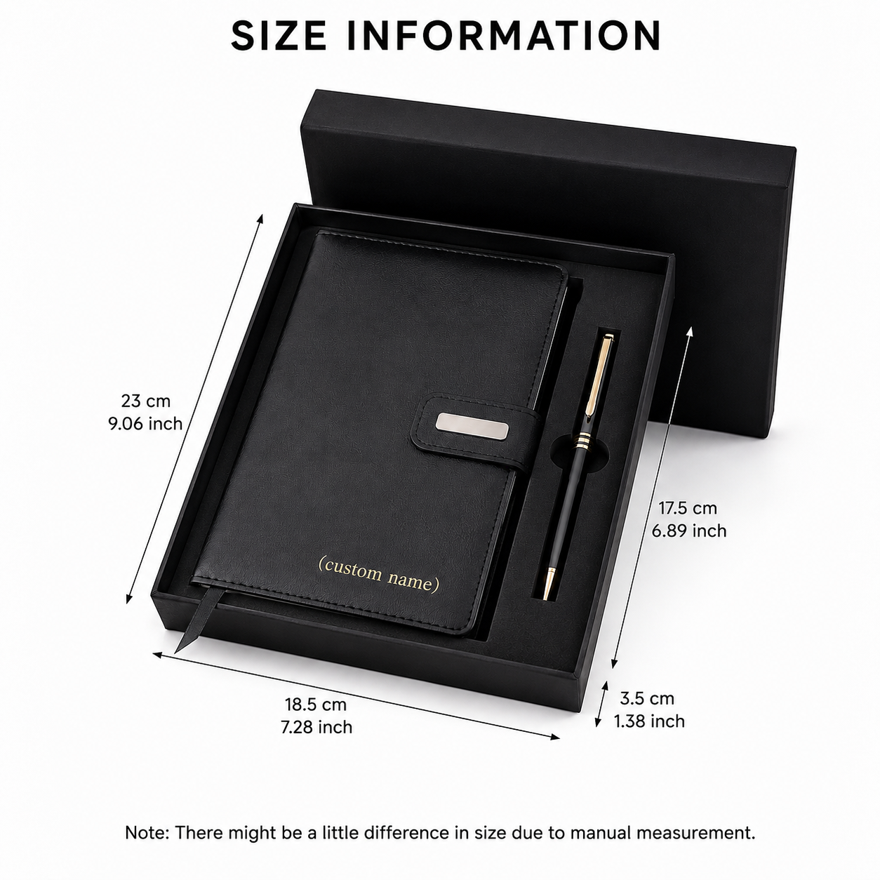 Personalized Journal & Pen Gift Set – Custom Engraved Faux Leather Notebook