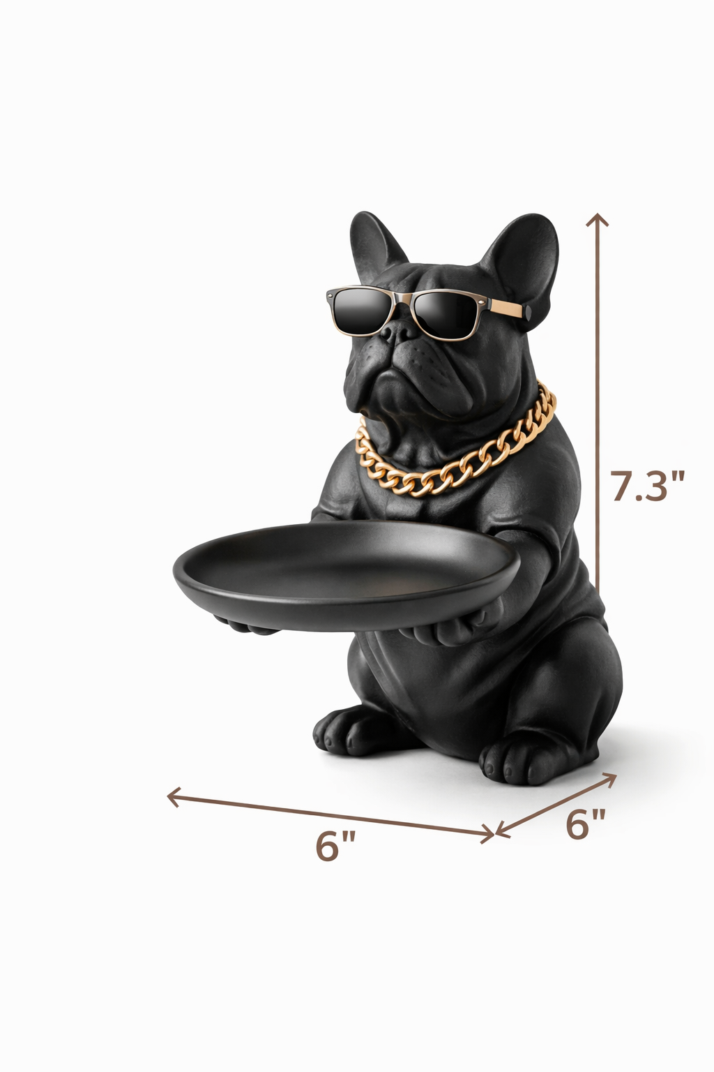 Bulldog Figurine Key Storage Box – Decorative Dog Statue Entryway Organizer
