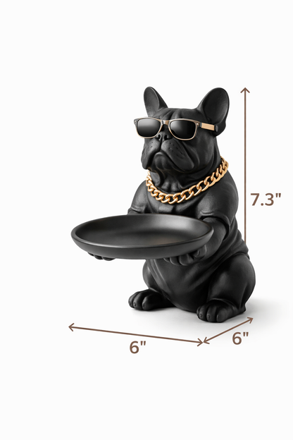 Bulldog Figurine Key Storage Box – Decorative Dog Statue Entryway Organizer