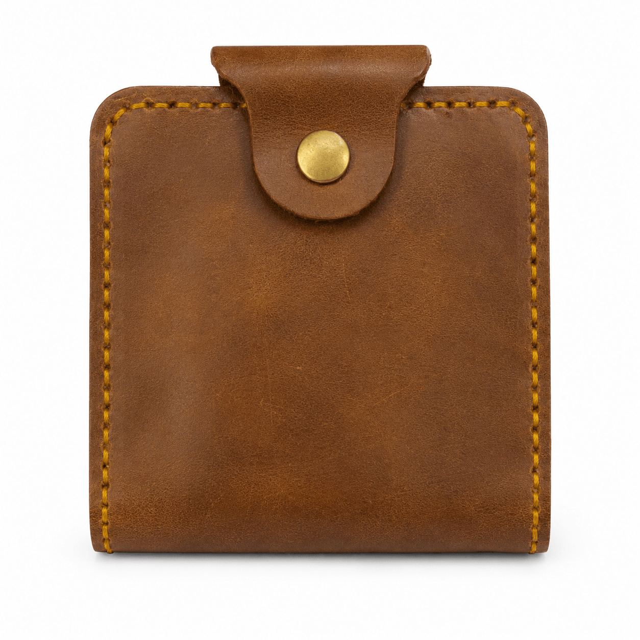 Men's Brown Cow Leather Wallet with Zipper Pocket, Card Slots