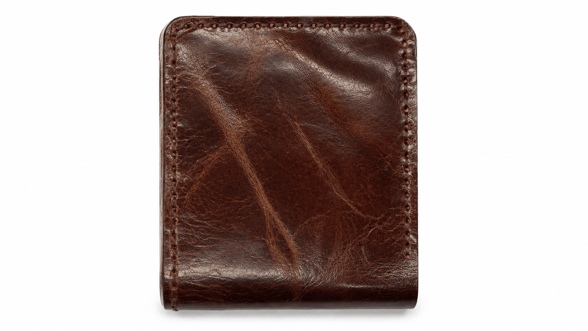 Handmade Brown Cow Leather Bifold Wallet, 6 Card Slots with Cash Compartment
