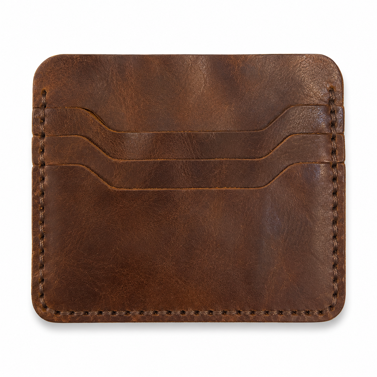 Men’s Brown Leather Bifold Wallet – 6 Card Slots & Cash Pocket