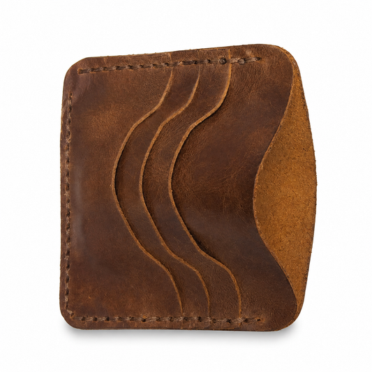 Men’s Brown Leather Bifold Wallet – 6 Card Slots & Cash Pocket