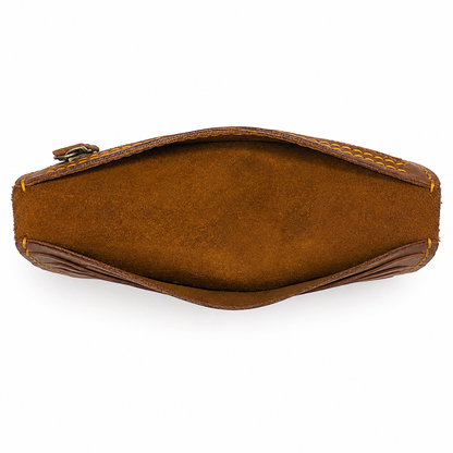Men’s Brown Leather Long Wallet with Card Slots, Cash Storage and Zipper Pocket