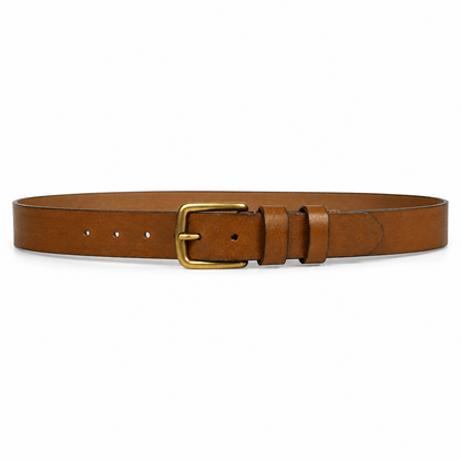 Genuine Leather Belt for Men – Adjustable Brown Leather Belt