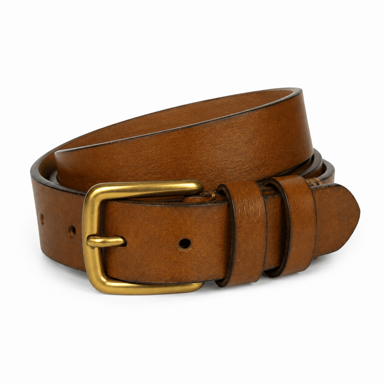 Genuine Leather Belt for Men – Adjustable Brown Leather Belt