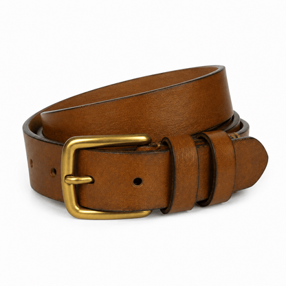 Genuine Leather Belt for Men – Adjustable Brown Leather Belt