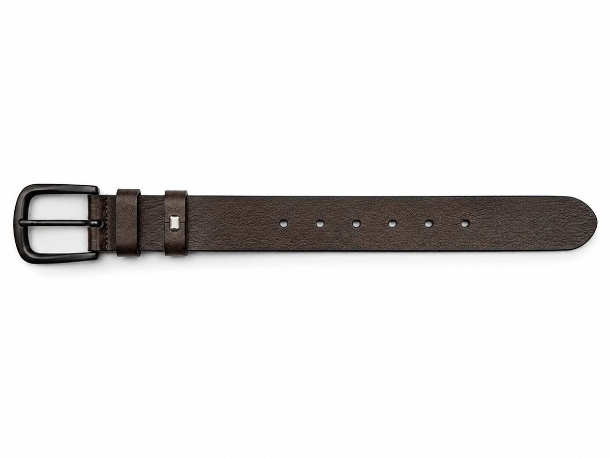 Genuine Leather Belt for Men – Dark Brown Textured Adjustable Belt