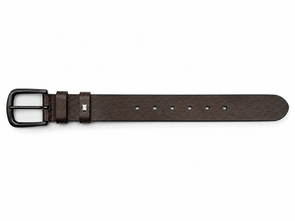 Genuine Leather Belt for Men – Dark Brown Textured Adjustable Belt