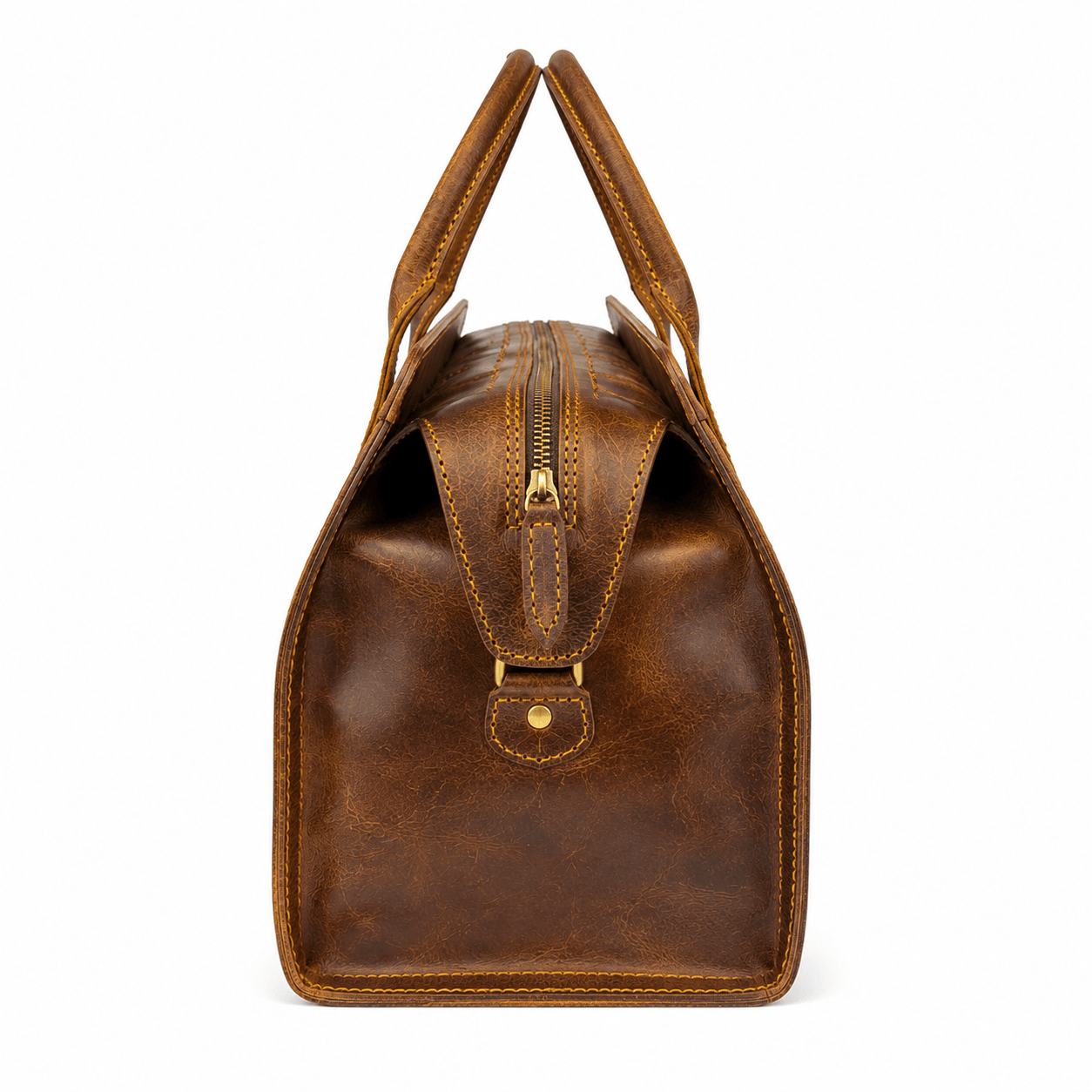 Vintage Leather Duffel Bag  – Handmade Brown Travel & Weekend Bag