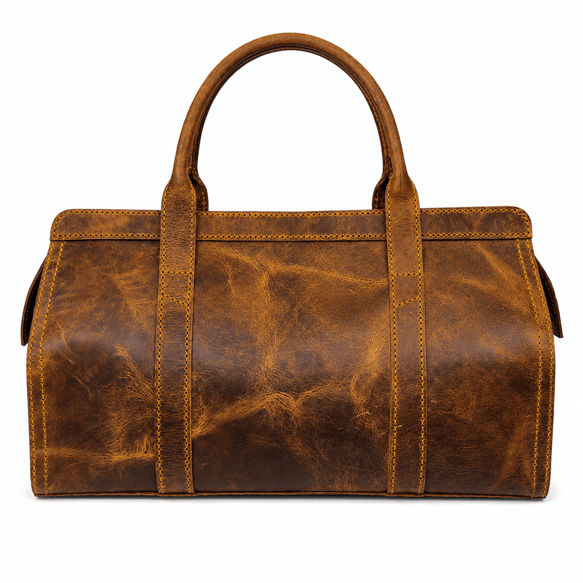 Vintage Leather Duffel Bag  – Handmade Brown Travel & Weekend Bag