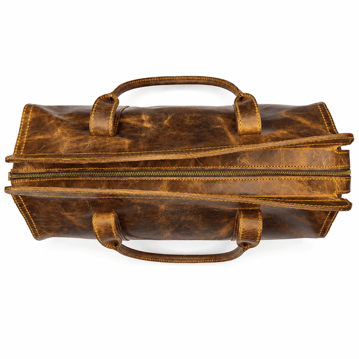 Vintage Leather Duffel Bag  – Handmade Brown Travel & Weekend Bag
