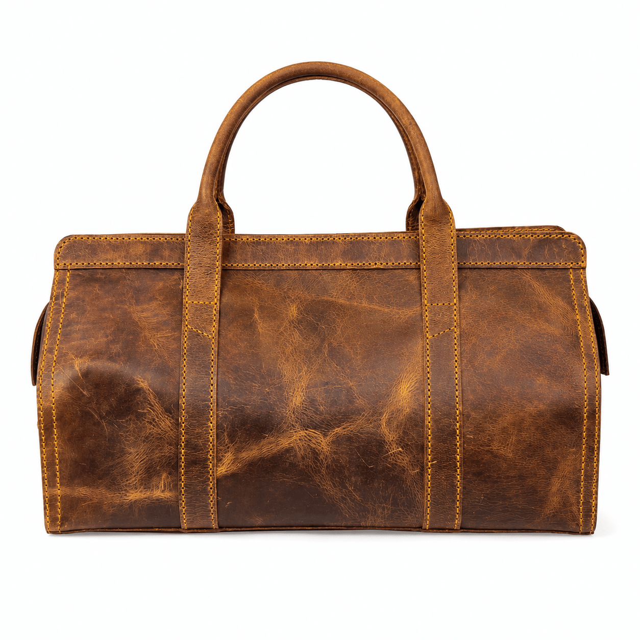 Vintage Leather Duffel Bag  – Handmade Brown Travel & Weekend Bag