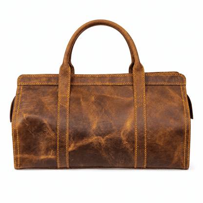 Vintage Leather Duffel Bag  – Handmade Brown Travel & Weekend Bag
