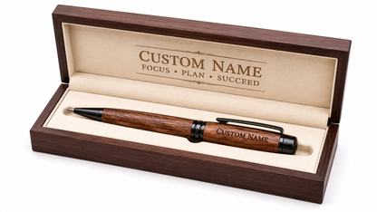 Personalized Wooden Pen & Gift Box Set – Custom Engraved Presentation Box