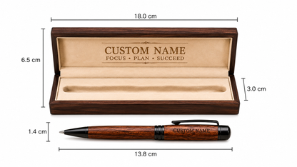 Personalized Wooden Pen & Gift Box Set – Custom Engraved Presentation Box