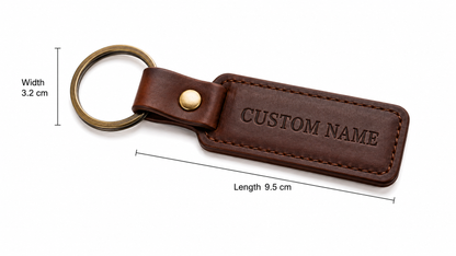 Personalized Leather Keychain – Custom Engraved Name Keyring Gift