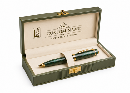 Luxury Olive Green Pen Gift Set with Executive Presentation Box