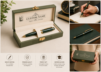 Luxury Olive Green Pen Gift Set with Executive Presentation Box