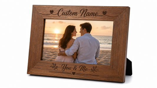 Personalized Wooden Photo Frame – Custom Engraved Name & Date Keepsake