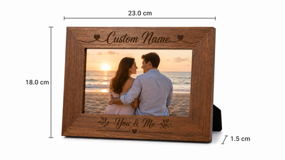 Personalized Wooden Photo Frame – Custom Engraved Name & Date Keepsake