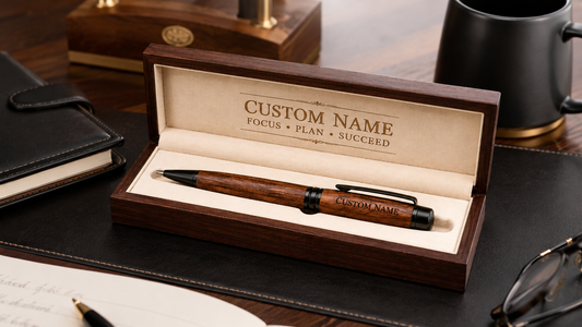 Personalized Wooden Pen & Gift Box Set – Custom Engraved Presentation Box