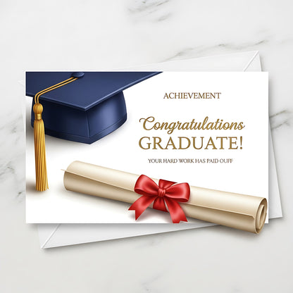 Graduation Gift Card Achievement Celebration Voucher