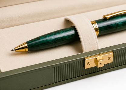 Luxury Olive Green Pen Gift Set with Executive Presentation Box