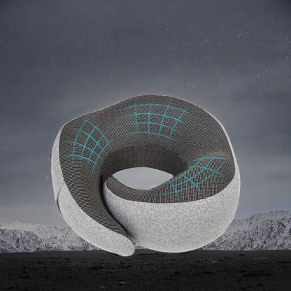 Foldable Travel Neck Pillow with Ergonomic Support for Airplane, Car and Train Journeys