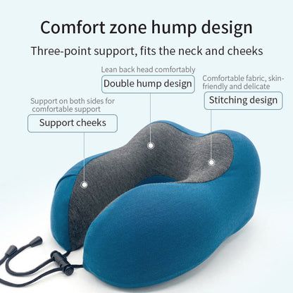 Neck Support Gel Travel Pillow for Neck Massage in Airplanes, Cars, Homes