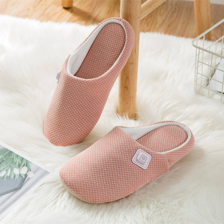Electric Heated Foot Warmer for Men and Women, Soft Winter Foot Heating Slippers for Home