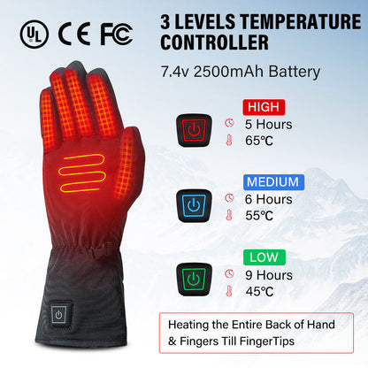 Ultra-Thin Rechargeable Electric Heating Gloves Polyester Ski Glove Liners with Heated Features