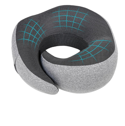 Foldable Travel Neck Pillow with Ergonomic Support for Airplane, Car and Train Journeys