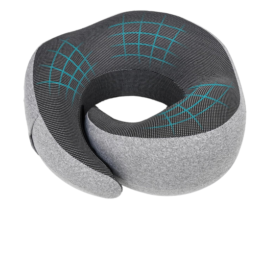Foldable Travel Neck Pillow with Ergonomic Support for Airplane, Car and Train Journeys