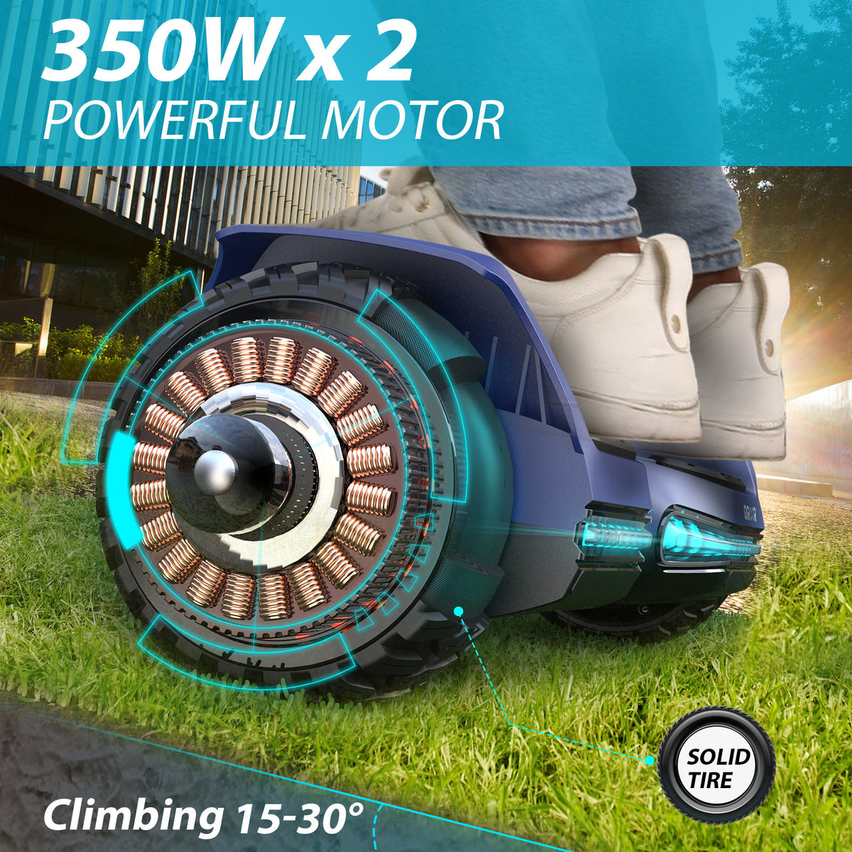Self-Balancing Electric Hoverboard with LED Lights and Bluetooth Speaker