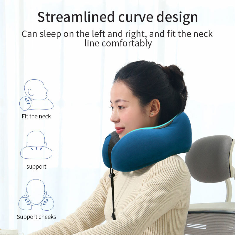 Neck Support Gel Travel Pillow for Neck Massage in Airplanes, Cars, Homes