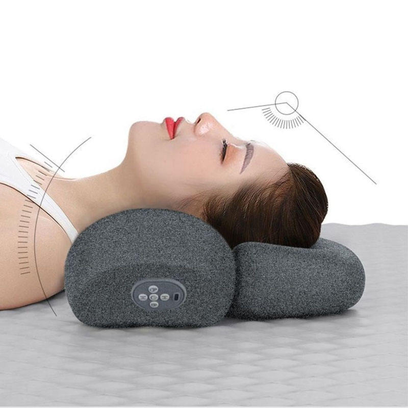 Heated Vibration Memory Foam Neck Pillow Neck Hump Traction Massager Ergonomic Support