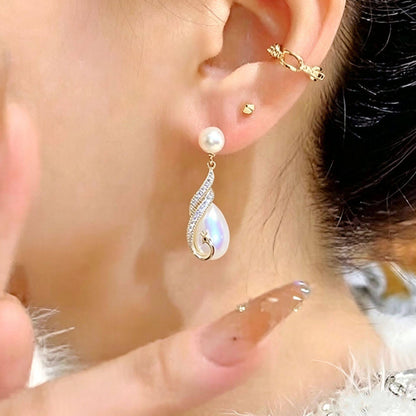 Hot Selling Elegant Simulated Pearl Long Drop Earrings for Women – Timeless Anniversary Gift