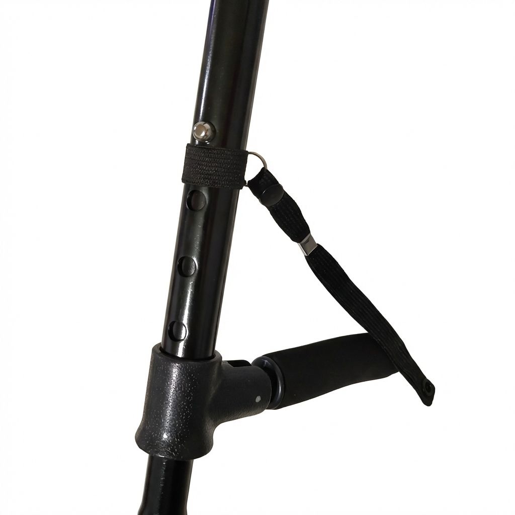 Foldable Adjustable Walking Stick with LED Light & Alarm – Walking Cane for Elderly Men and Women