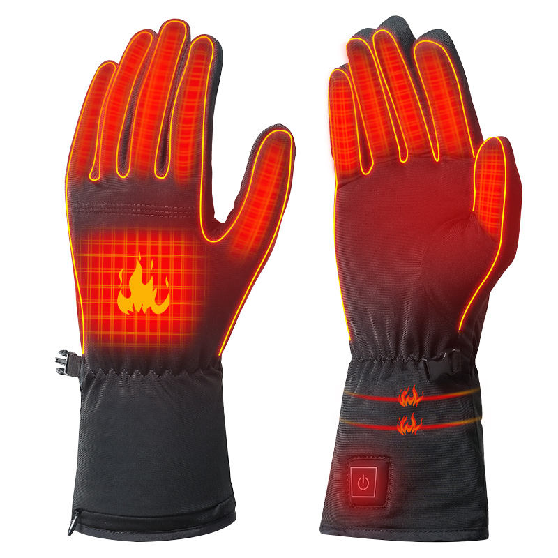 Ultra-Thin Rechargeable Electric Heating Gloves Polyester Ski Glove Liners with Heated Features