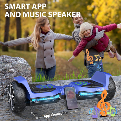 Self-Balancing Electric Hoverboard with LED Lights and Bluetooth Speaker
