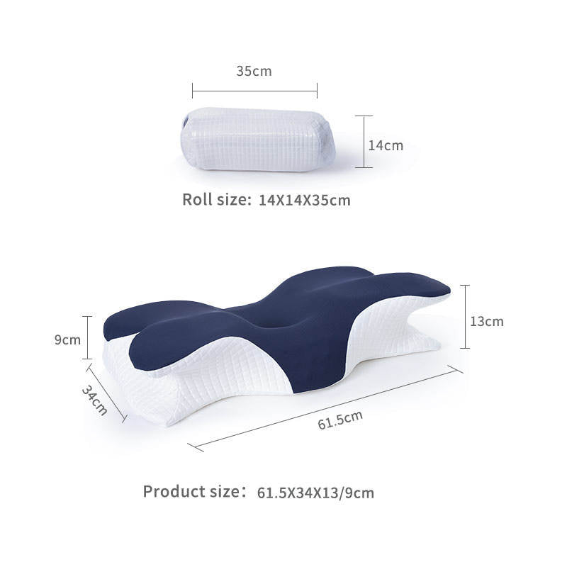 Ergonomic Butterfly Contour Memory Foam Pillow for Sleeping Breathable Neck Cushion